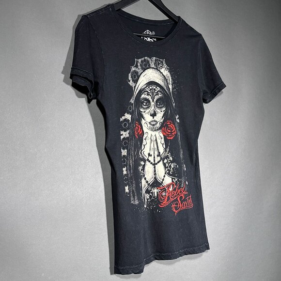 Rebel Saints Woman‎ Sugar Skull Rosary Cross Roses Size XL - Picture 2 of 12